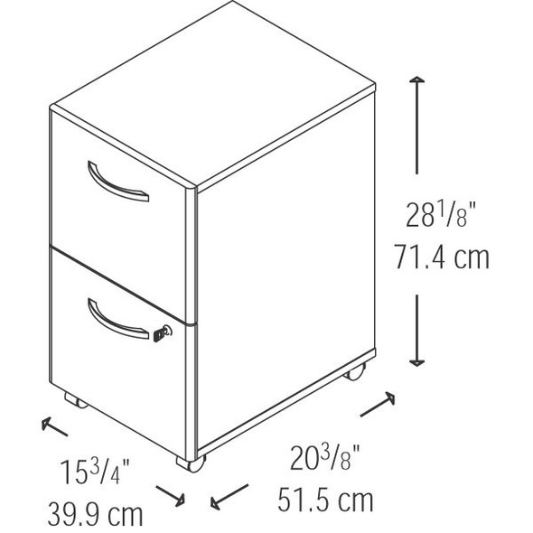 Bush Business Furniture Series C Mobile File Cabinet 2-Drawer Natural Cherry Assembled - WC72452SU