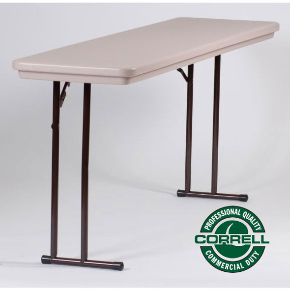 Correll R-Series Heavy Duty Blow-Molded Plastic Seminar Table 18 x 72 - R1872