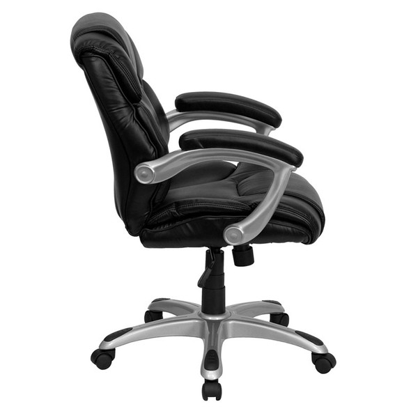 Flash Furniture Mid-Back Black LeatherSoft Office Task Chair - GO-931H-MID-BK-GG