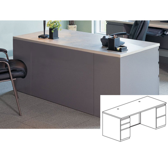Mayline CSII Rectangular Desk with 2 Pedestals 30D x 54W (1 B/B/F and 1 F/F) - C1345