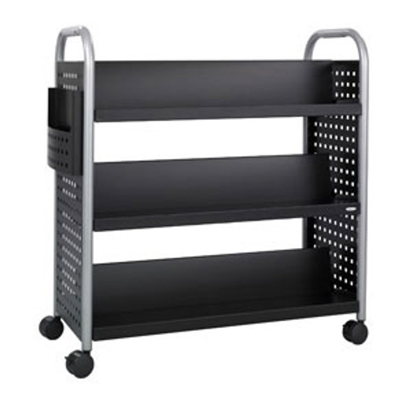 Safco Scoot Double-Sided 6 Shelf Book Cart - 5335BL