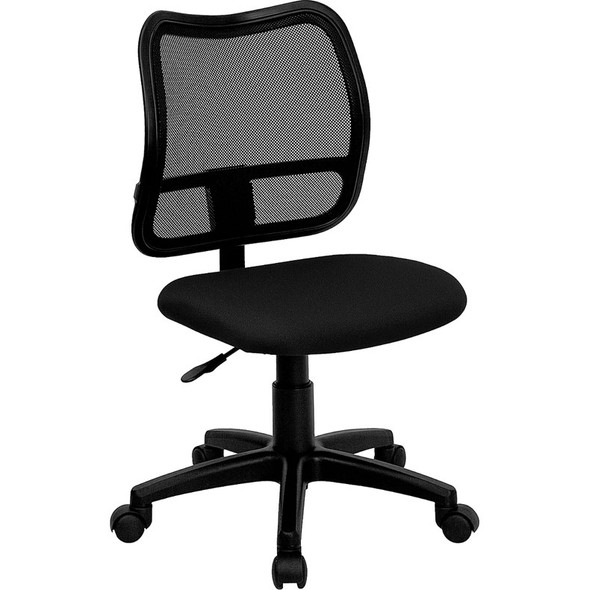 Flash Furniture Mid Back Mesh Task Chair with Black Fabric Seat - WL-A277-BK-GG