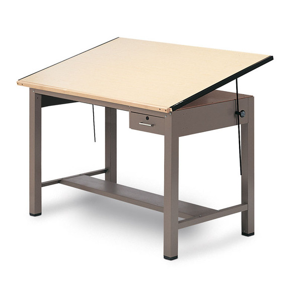 Mayline Ranger Steel Four-Post Drafting Table with Tool Drawer 42" - 7732A