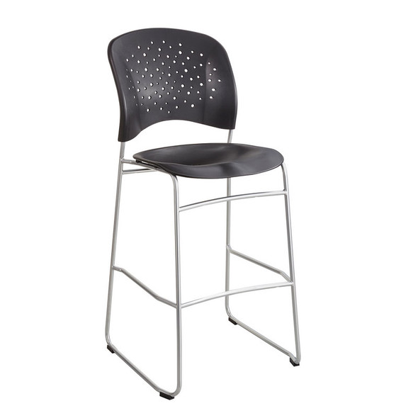 Safco Reve Bistro-Height Round Back Sled Base Chair Black - 6806BL