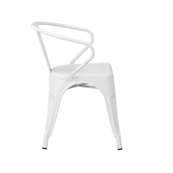 Flash Furniture White Metal Indoor-Outdoor Chair with Arms - CH-31270-WH-GG