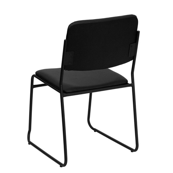 Flash Furniture HERCULES Series 1500 lb. Capacity High Density Black Vinyl Stacking Chair with Sled Base - XU-8700-BLK-B-VYL-30-GG