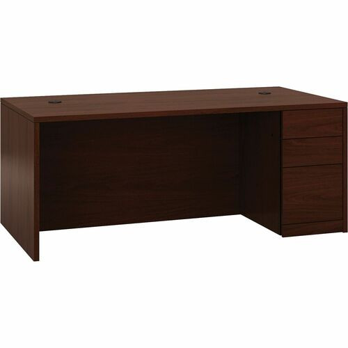 HON 10500 Series Single Full-Height Pedestal Desk Right 72", Assembled - 105895RNN