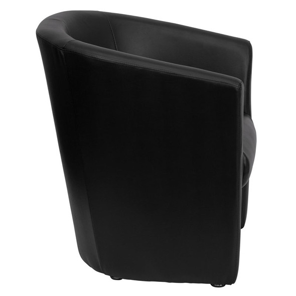 Flash Furniture Black Leather Barrel-Shaped Guest Chair - GO-S-01-BK-QTR-GG