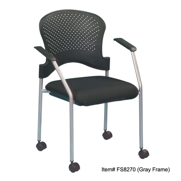 Eurotech by Raynor Breeze Side Chair with Casters, Black Frame - FS9070