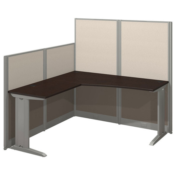 Bush Furniture Office-in-an-Hour L Shaped Desk Workstation with Panels Mocha - WC36894-03K