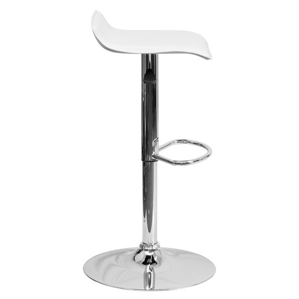 Flash Furniture Contemporary Vinyl Adjustable Height Barstool White - DS-801-CONT-WH-GG