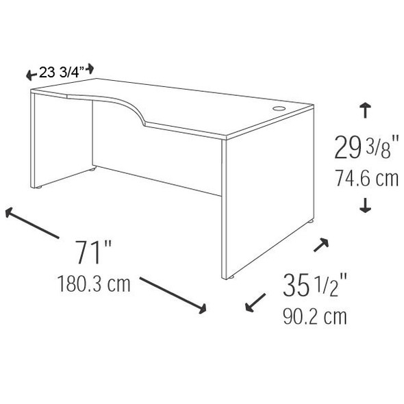 Bush Business Furniture Series C Corner Desk in Hansen Cherry 72"W Right - WC24423