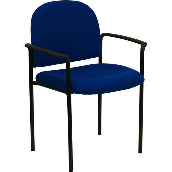 Flash Furniture Navy Fabric Stacking Chair with Arms - BT-516-1-NVY-GG