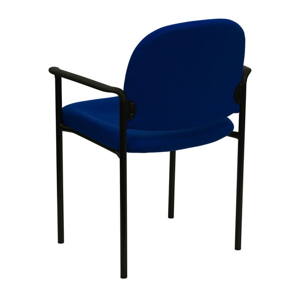 Flash Furniture Navy Fabric Stacking Chair with Arms - BT-516-1-NVY-GG