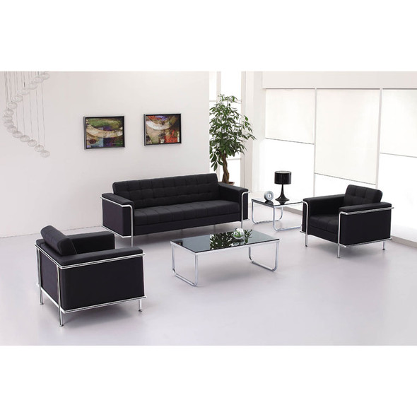 Flash Furniture Lesley Series Contemporary Black Leather Chair - ZB-LESLEY-8090-CHAIR-BK-GG