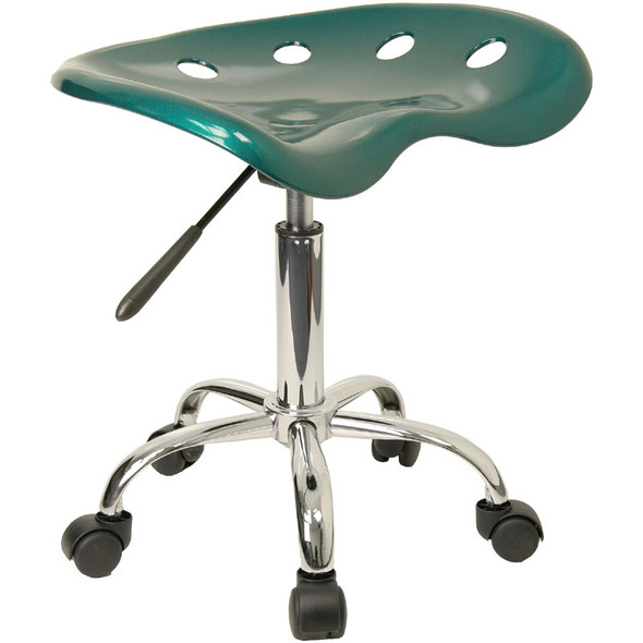Flash Furniture Vibrant Green Tractor Seat and Chrome Stool  -  LF-214A-GREEN-GG