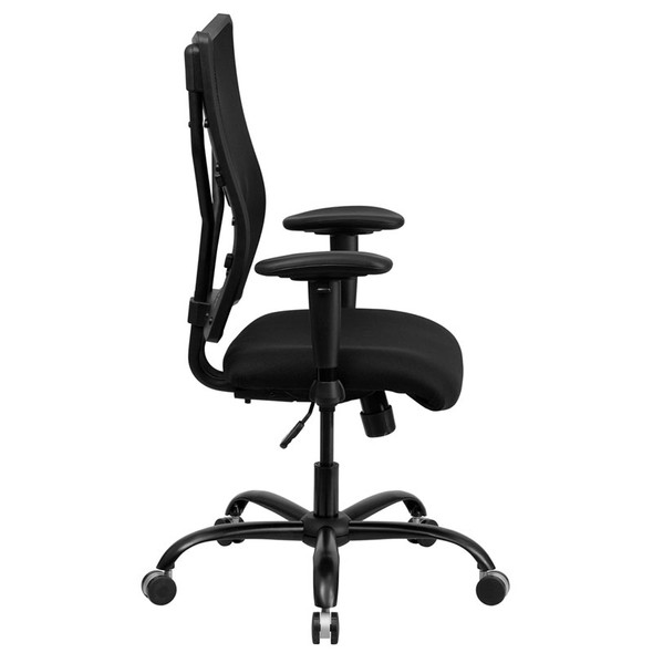 Flash Furniture Hercules Series High-Back Black Mesh Chair with Arms - WL-5029SYG-A-GG