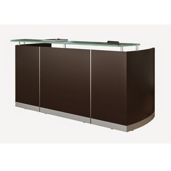 Mayline Medina Reception Station with Two File Pedestals Mocha - MNRSBF-LDC