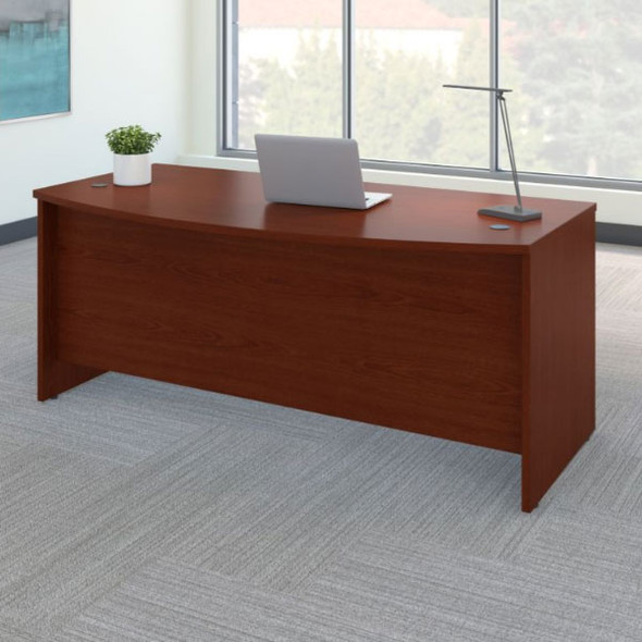 Bush Business Furniture Series C Desk Bowfront in Mahogany 72"W x 36"D - WC36746