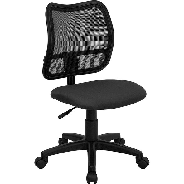 Flash Furniture Mid Back Mesh Task Chair with Gray Fabric Seat - WL-A277-GY-GG