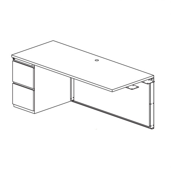 Mayline CSII Return with F/F Pedestal 42"W - C2423