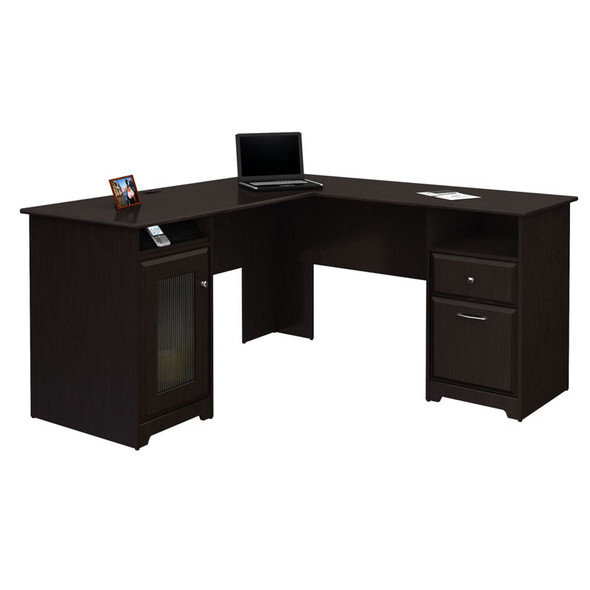 Bush Cabot Collection L-Shaped Desk 60" Espresso Oak finish - WC31830-03K