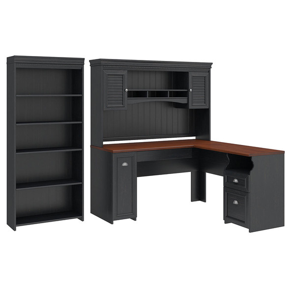 Bush Furniture Fairview L-Shaped Desk package FV004AB Free Shipping!