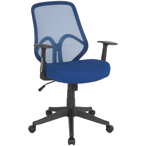 Flash Furniture Salerno Series High Back Navy Mesh Office Chair with Arms - GO-WY-193A-A-NVY-GG