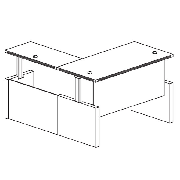 Mayline Safco Aberdeen Executive Height Adjustable L-Shape Desk 72