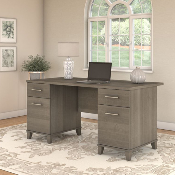 ash デスクトップPC Bush Somerset Collection Single Pedestal Desk 72