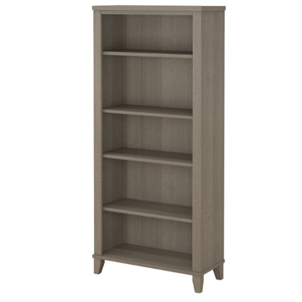 Bush Somerset Collection Bookcase 5-Shelf Ash Gray - WC81665