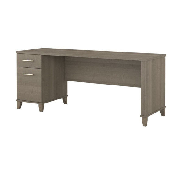 Bush Somerset Collection Single Pedestal Desk 72" Ash Gray - WC81672