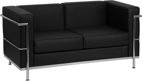 Flash Furniture Hercules Regal Series Contemporary Black LeatherSoft Loveseat - ZB-REGAL-810-2-LS-BK-GG