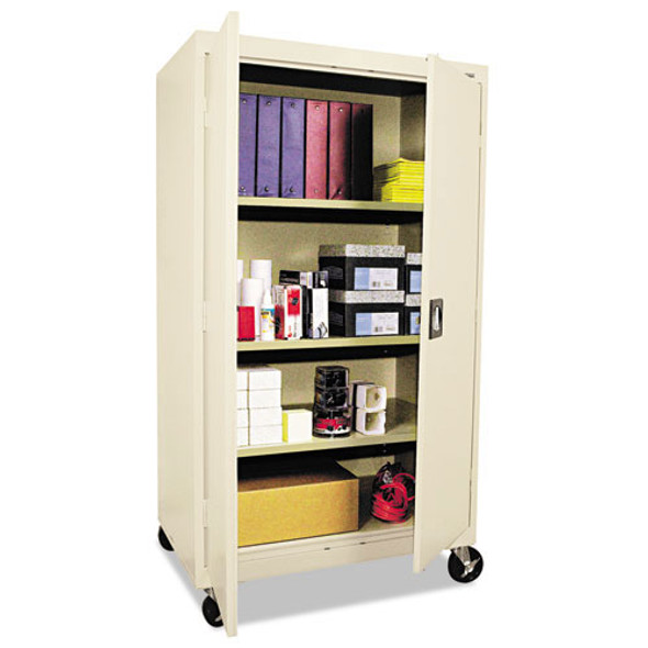 Alera Assembled Mobile Storage Cabinet w/Casters 36w x 24d x 66h, Putty - CM6624PY