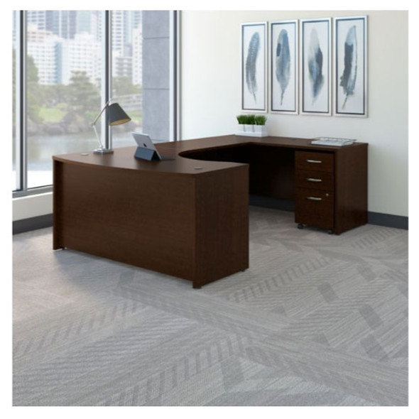 Bush Business Furniture Series C Executive U-Shaped Desk 60" Right Mocha Cherry - SRC089MRSU