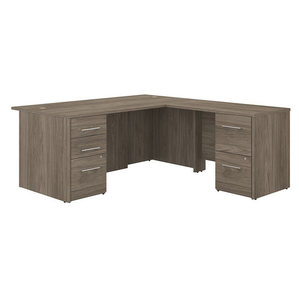 Bush Business Furniture Office 500 72W L Shaped Executive Desk with Drawers in Modern Hickory - OF5004MHSU