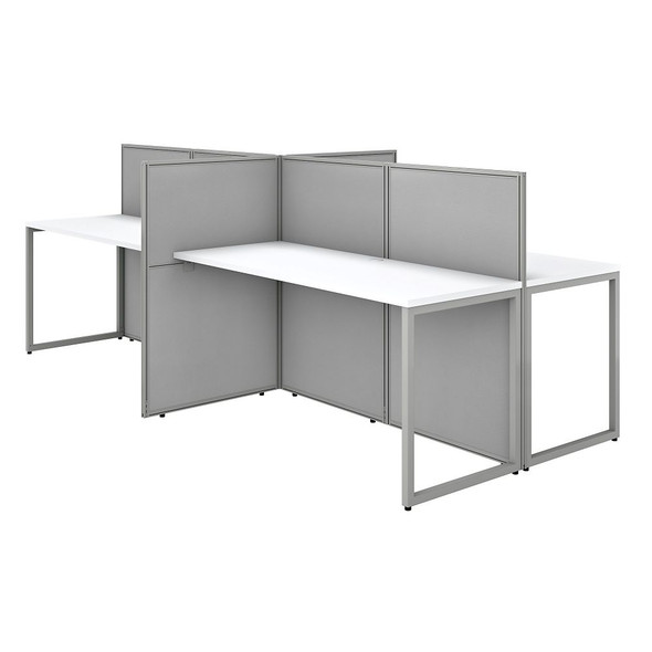 Bush Business Furniture Easy Office 60"W 4 Person Desk Workstation w 45"H Panels - EOD660WH-03K