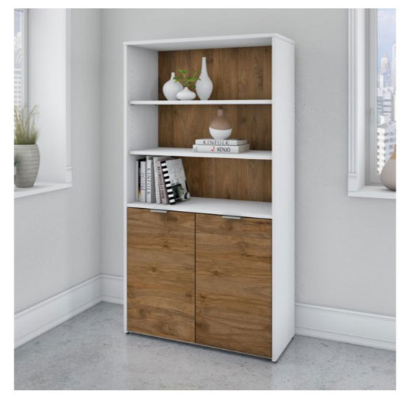 Bush Business Furniture Jamestown 5-Shelf Bookcase - JTB136FWWH