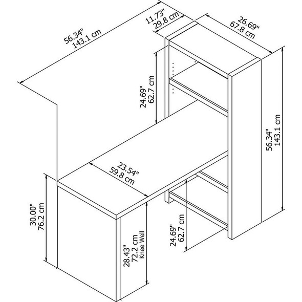 Bush Echo Craft Desk 56" - ECH023PW