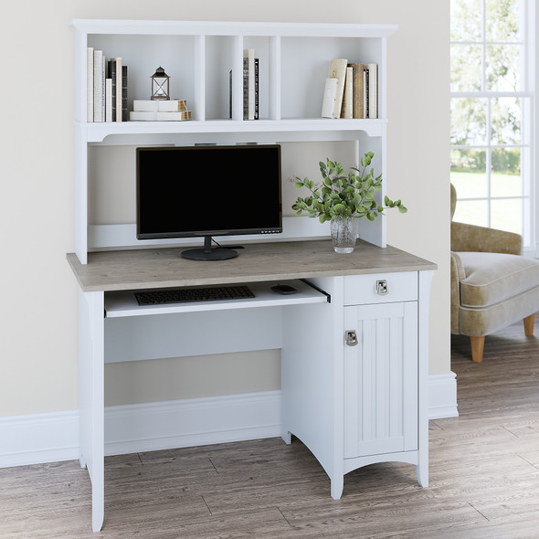 Bush Furniture Salinas Desk and Hutch 48" Shiplap Gray - MY72808-03