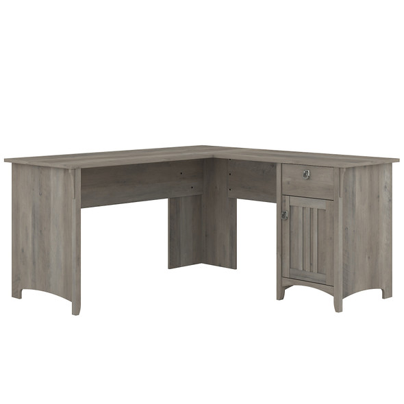 Bush Furniture Salinas Collection L-Shaped Desk with Storage Driftwood Gray - SAD160DG-03