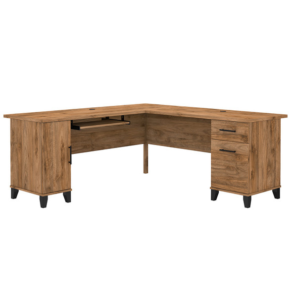 Bush Furniture Somerset 60W L Shaped Desk with Storage in Fresh