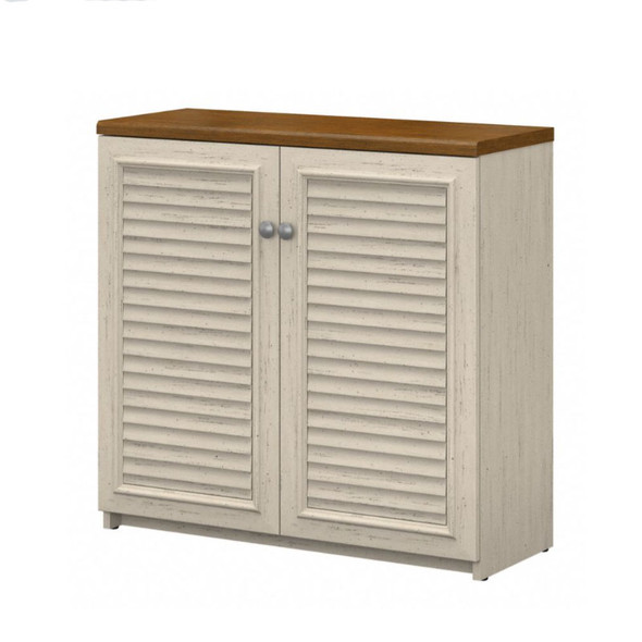Bush Furniture Fairview 2 Door Storage Cabinet Antique White - WC53296-03