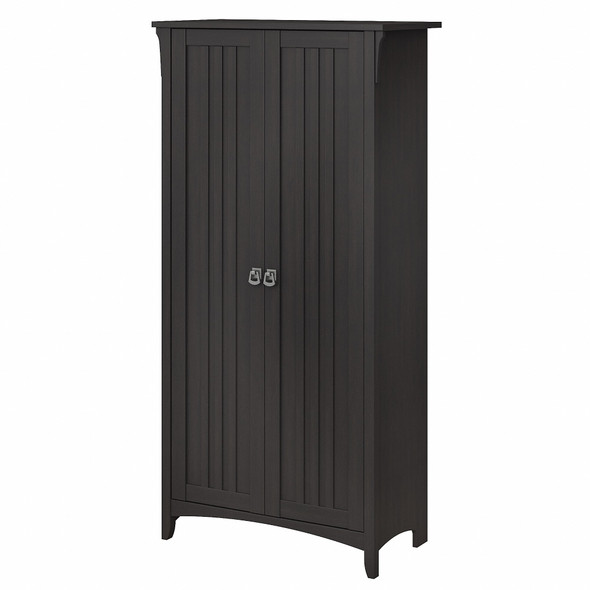 Bush Furniture Salinas Tall Storage Cabinet with Doors in Vintage Black - SAS332VB-03