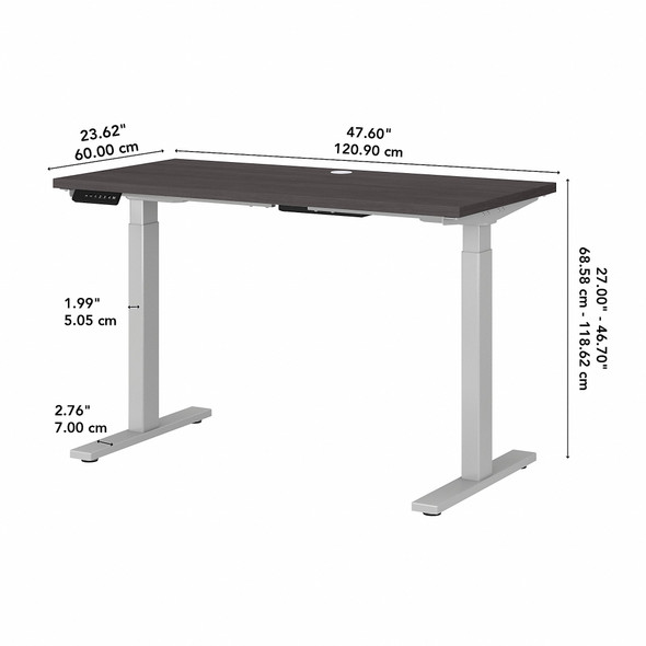 Move 60 Series by Bush Business Furniture 48W x 24D Height Adjustable Standing Desk in Storm Gray with Cool Gray Metallic Base - M6S4824SGSK