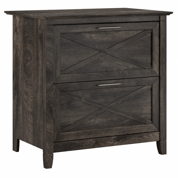 Bush Furniture Key West 2 Drawer Lateral File Cabinet in Dark Gray Hickory - KWF130GH-03