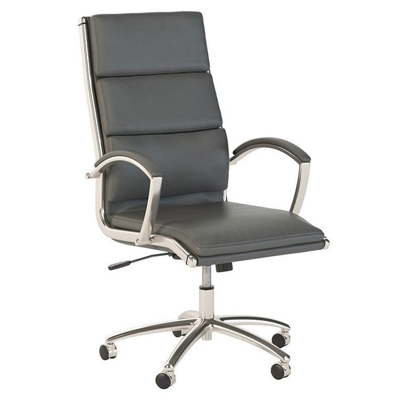 Bush Business Furniture 400 Series Collection High Back Leather Executive Office Chair Dark Gray Leather - 400S236DG