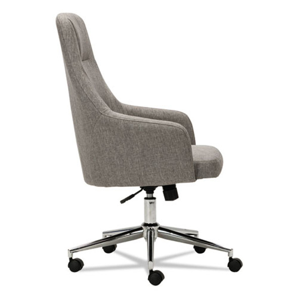 Alera Captain Series High-Back Chair Supports up to 275 lbs Gray Tweed Seat Gray Tweed Back Chrome Base - ALECS4151
