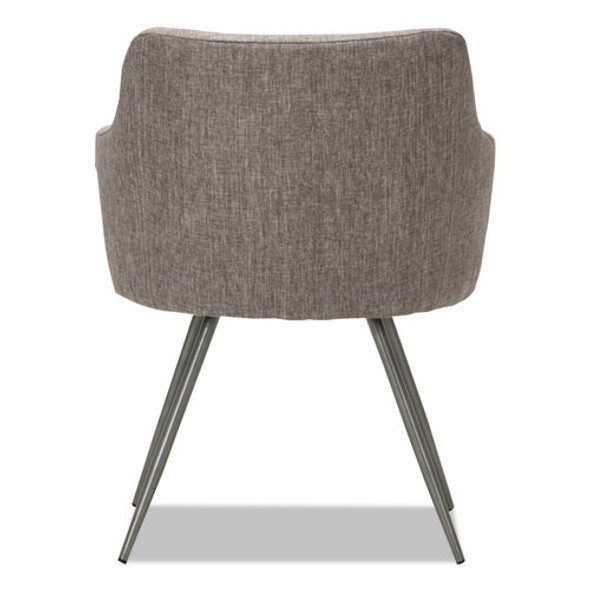 Alera Captain Series Guest Chair 24" x 24.5" x 30.25" Gray Tweed Seat Gray Tweed Back Chrome Base - ALECS4351