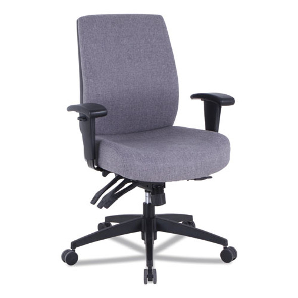 Alera Wrigley Series 24/7 High Performance Mid-Back Multi function Task Chair Up to 275 lbs Gray Seat/Back Black Base - ALEHPT4241